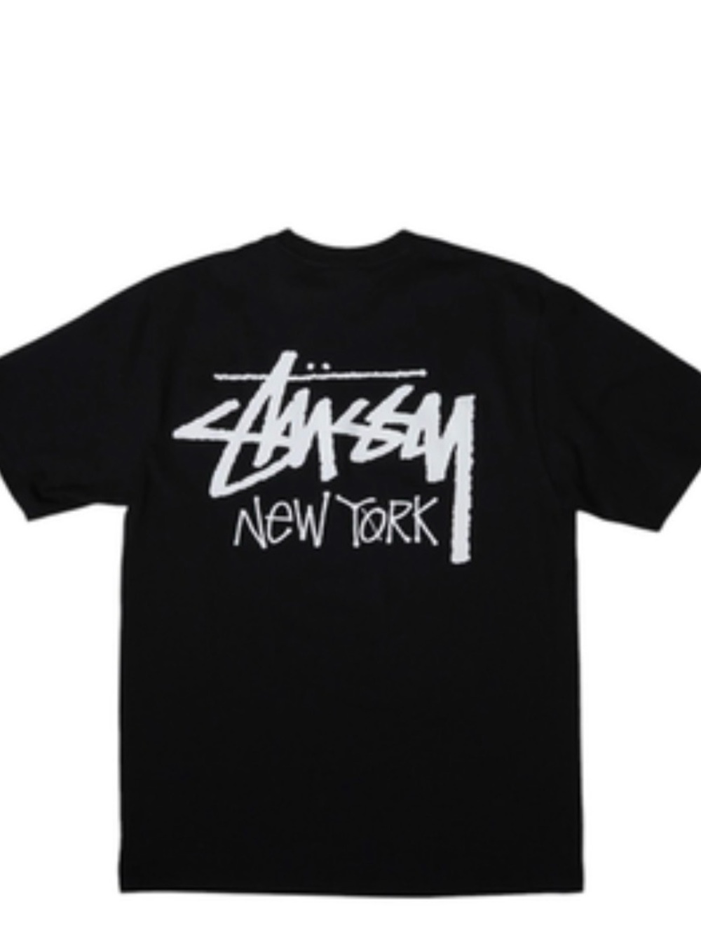 Stussy Black T-Shirt with New York Logo - size S